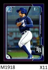 1-2015 BOWMAN CHROME DRAFT PURPLE REFRACTOR GARRETT WHITLEY RAYS /250 QTY