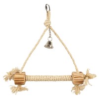 Flamingo Bbq Sittich-Spielzeug Triangel Aus Holz Mit Sisal-Seil 30Cm