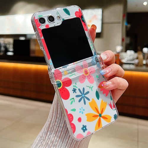 Stoßfeste durchsichtige Scharnierhülle für Samsung Galaxy Z Flip6 Flip5 Flip4 Flip3 Blume - Bild 15 von 18