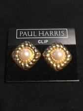 Vintage Paul Harris Clip On Earrings Mint On Card
