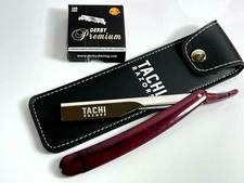 Navajas De Afeitar De Barbero Profesional Acero Inoxidable Estuche De Cuero 100B