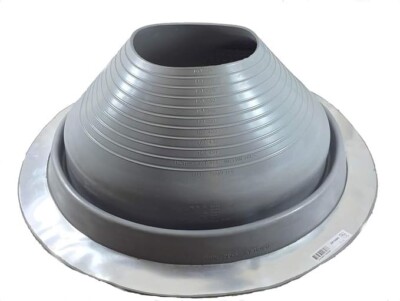 #9 (10'' to 19'') DF109G DEKTITE Round Base Metal Roofing Pipe Flashing Boot Gray