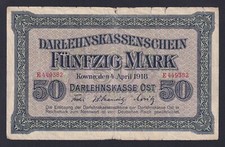 Banknotes Germany 50 Mark 1918 P R132 MB/ F