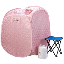 Durasage Portable Personal Foldable Steam Sauna for Relaxation at Home - Pink