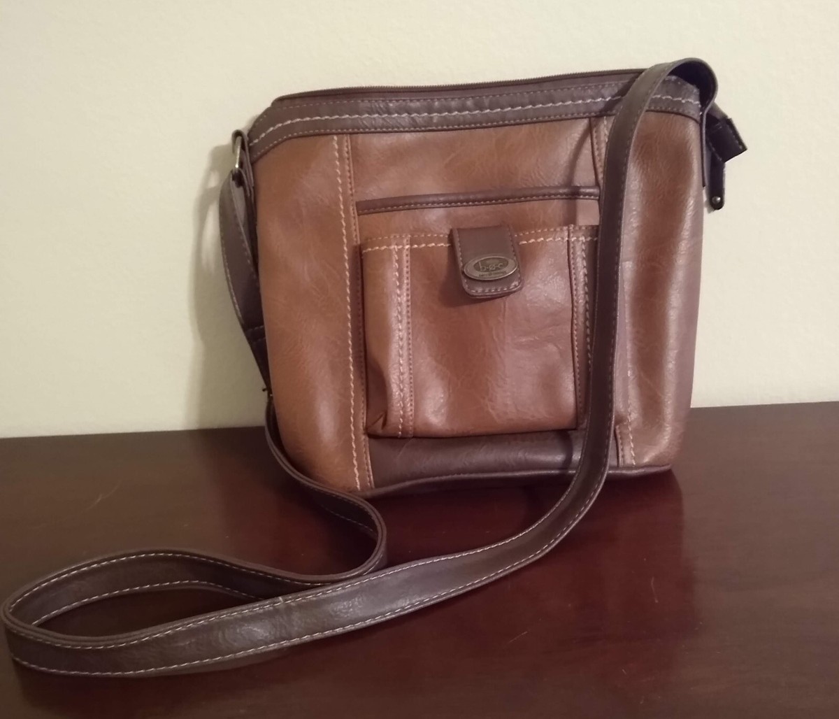 BOC Born Concept Bag Crossbody Brown Faux Leather Pre-Owned Barely