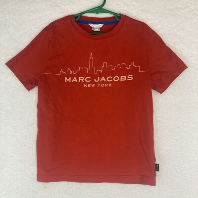 Little Marc Jacobs Boys Kids T-Shirt Size 10 years New York Designer Red Skyline