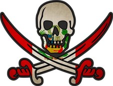 Pirate Sticker Jack Rackham Calico Flag Country PE Peru
