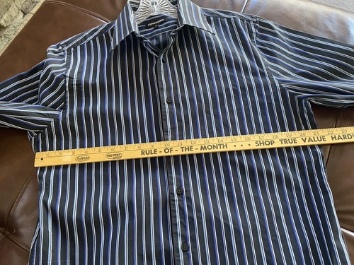 EXPRESS Mens Striped Button-Up Cotton Shirt ~ Size M~ Modern Fit - Picture 8 of 11