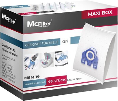 McFilter Maxi Box 48 Staubsaugerbeutel für Miele GN, Complete C2/C3, Classsic C1