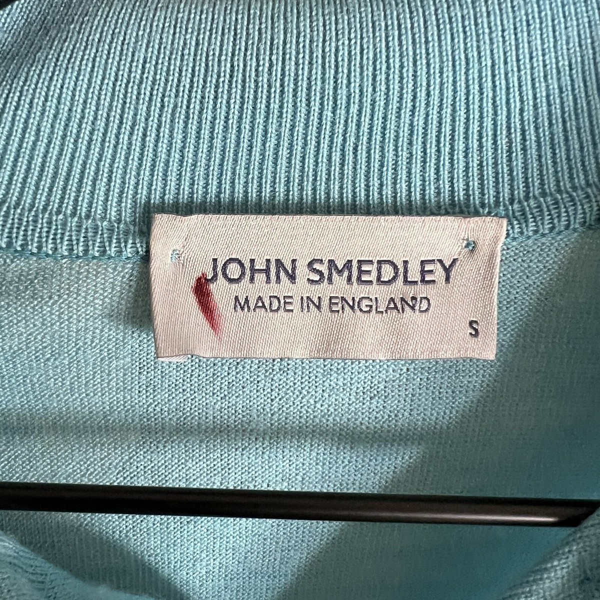 John Smedley Made In England Wool Knit Polo Sweater Size S Blue | eBay