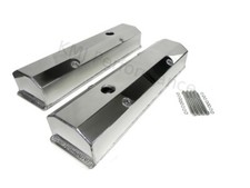 Sbc Chevy 350 Polished Fabricated Aluminum Long Bolt Valve Covers - 283 327 400 Sbc Chevy 350 Polished Fabricated Aluminum Long Bolt Valve Covers - 283 327 400