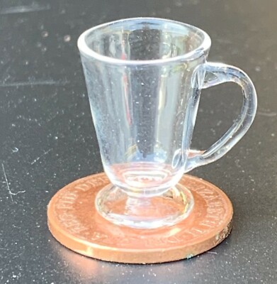 Puppenstube Glas Stein Becher einzeln leer Echtglas Maßstab 1:12 GLA7 tumdee