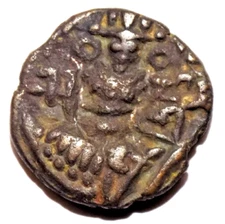 1003-28- HUNNIC DYNASTIES OF KASHMIR SANGRAMRAJA DEVA 1 STATER COIN- 5.55 GRAM-D