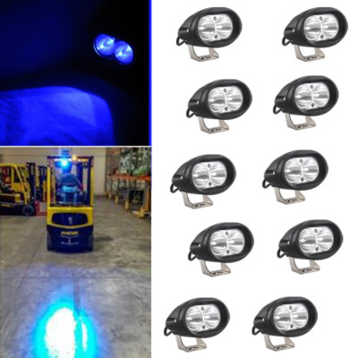 10pcs 20W Spot LED Warning Lamp Safety Working Blue Light for Forklift Warehouse