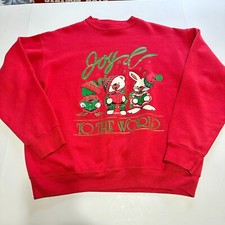 VtG Christmas Carol Tultex Sweatshirt Sz L Graphic Joy To The World Made In uSA