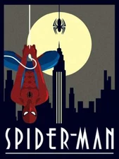 Marvel Deco Spider-Man Hanging Official 30x40cm Stretched Canvas Print Wall Art
