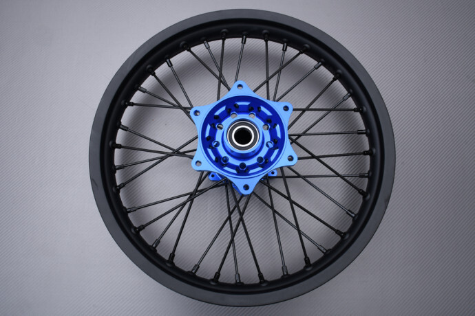 Roue arrière enduro renforcée bleue Husaberg TE 300 18 pouces - 2