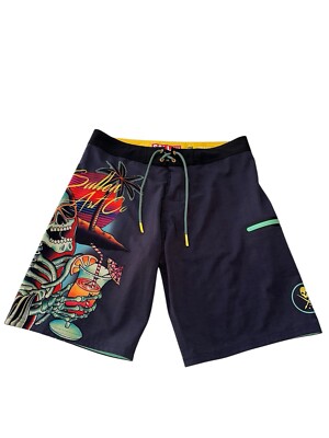 Sullen Art Collective Reap-O-Colada Board Shorts Mens 32 Tattoo Art Clothing