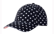 TIME  TRU Women  s Polka Dot Washed Cotton Twill Baseball Cap Hat   One Size