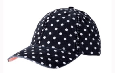 TIME & TRU Women s Polka Dot Washed Cotton Twill Baseball Cap Hat   One Size