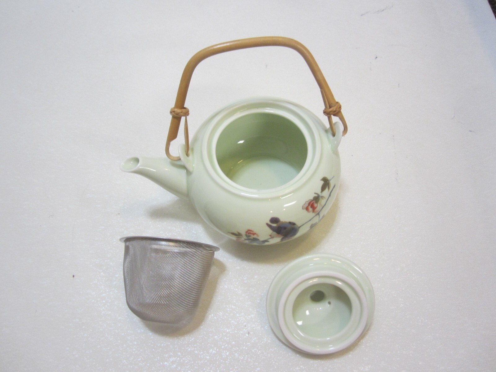 TEAVANA TPOT TEA POT SET KINGFISHER 4 TEACUPS STRAINER 4 SAUCERS