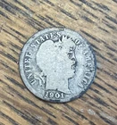 1901 Silver Barber Dime Good - FREE SHIPPING