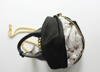 NWT Zac Posen Eartha Iconic Small Satin Black Micro Chain  display picture 3