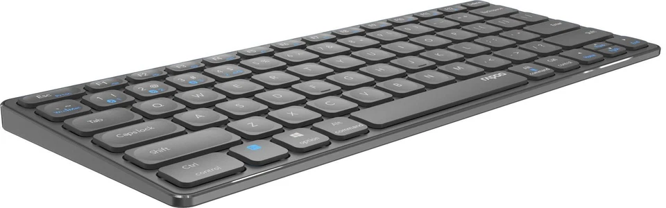 Rapoo E9600M Tastatur RF Wireless Bluetooth Grau DEU Layout QWERTZ Wiederaufladb