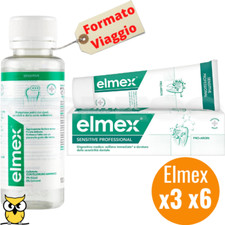 ELMEX COLLUTTORIO 100ML DENTIFRICIO 20ML SENSITIVE IGIENE ORALE VIAGGIO VACANZA