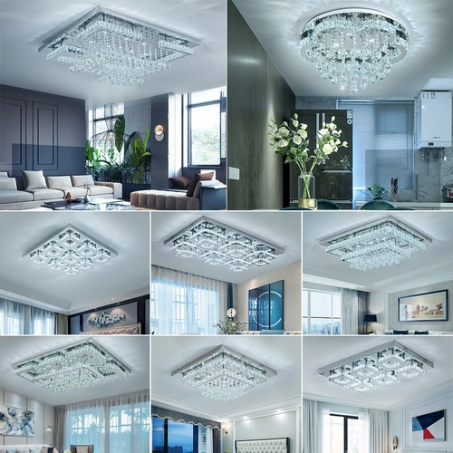 LED Crystal Flush Mount Hallway Light Chandelier Ceiling Kitchen Living Bedroom - Picture 4 of 19