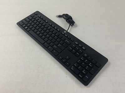 HP PH0U Slim USB Wired US Black Desktop Keyboard with Numpad