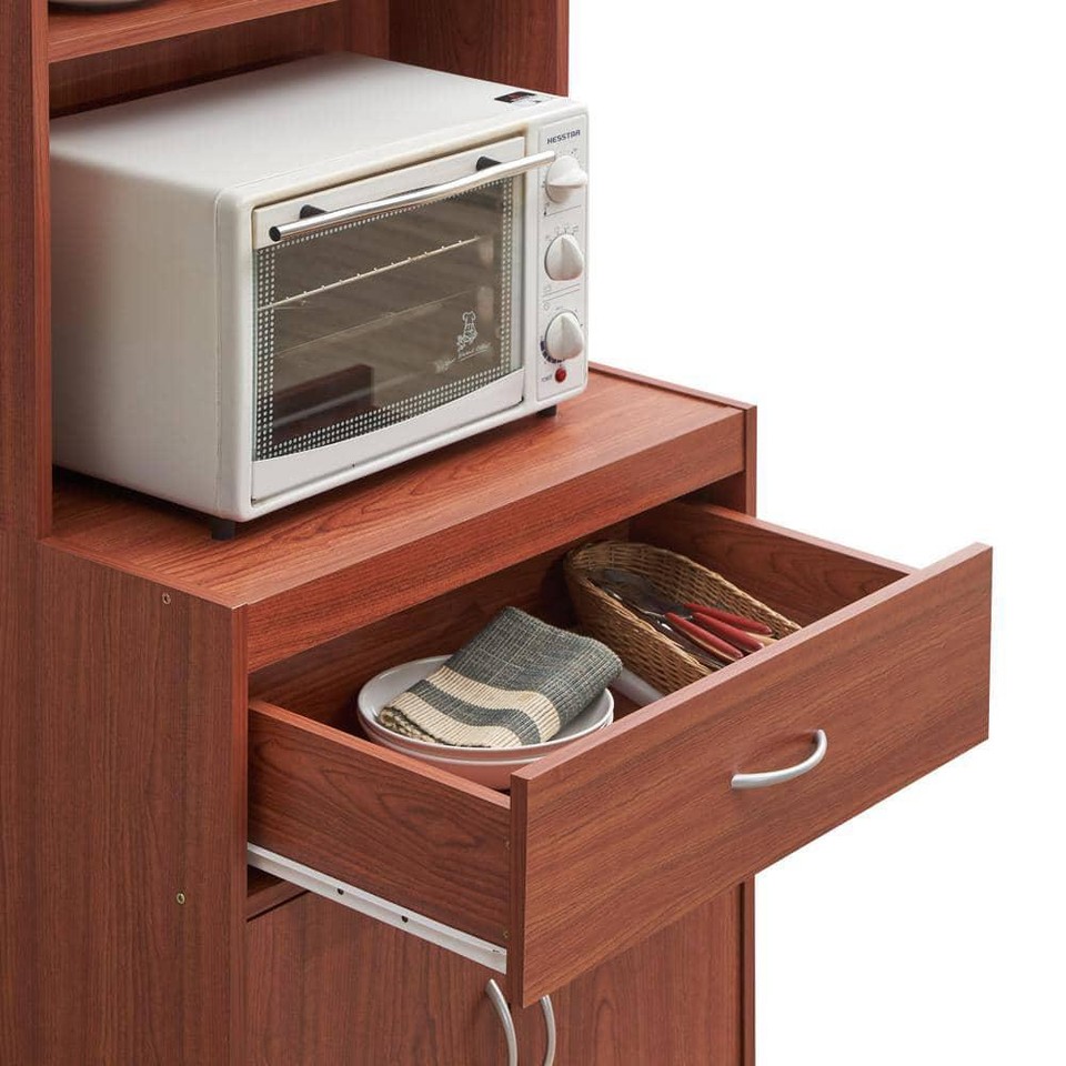 HODEDAH Enclosed Storage Kitchen 53.94" Engineered Wood Cherry