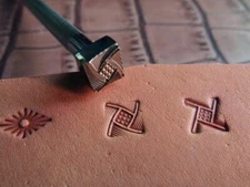 Stainless Steel  leather craft Geometric Decorative pattern Stamp Tool 9*9mm #2