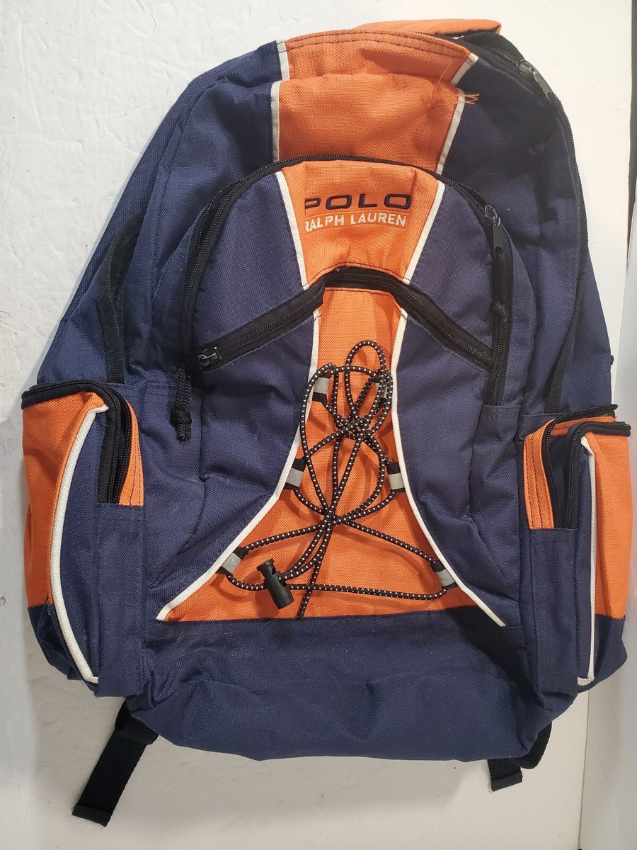 Vintage Ralph Lauren Polo Backpack Bag Blue Orange 90s Y2K READ | eBay