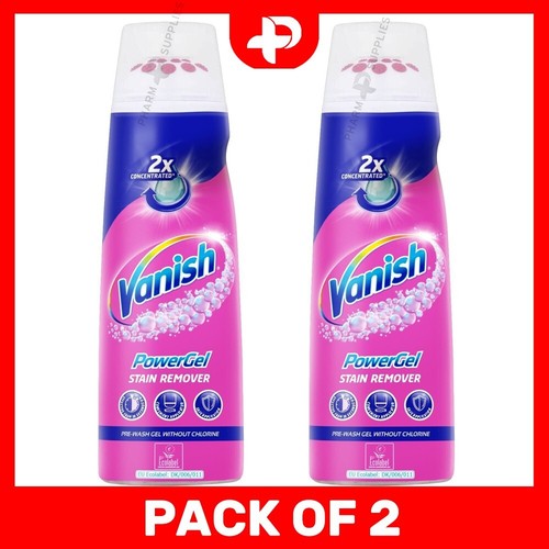 2 x Vanish PowerGel Pre Treat Stain Remover 200ml PreWash Gel Colours