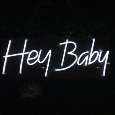20''x16'' Hey Baby Acrylic Neon Sign Light Lamp Glass Bar Poster Wall Decor ZS356