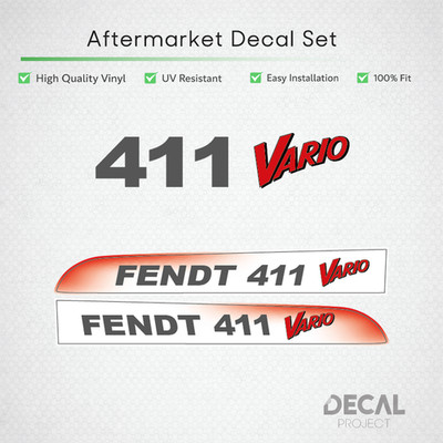 Fendt 411 Vario Decal Kit - Premium Hood Graphics Restoration Set - 400 Series