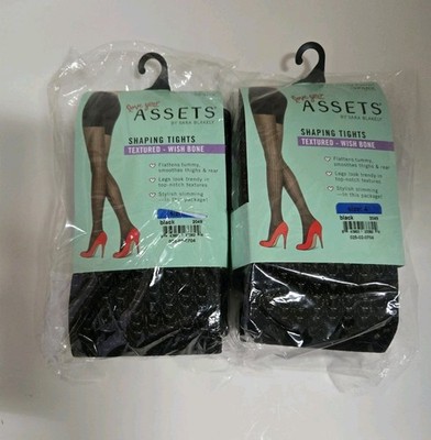 Assets By Sara Blakely Shaping Tights Wishbone Spanx Lot Of 2 Black 4 New 4606