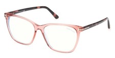 NEW TOM FORD FT5762-B 074 TRANSPARENT PINK/HAVANA 55MM AUTHENTIC EYEGLASSES