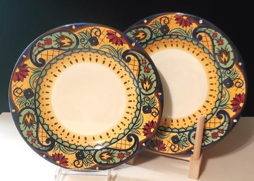 CORSICA HOME (2) Dinner Plates CROWN JEWEL 11-1/8" Tabletops Unlimited - Picture 1 of 3