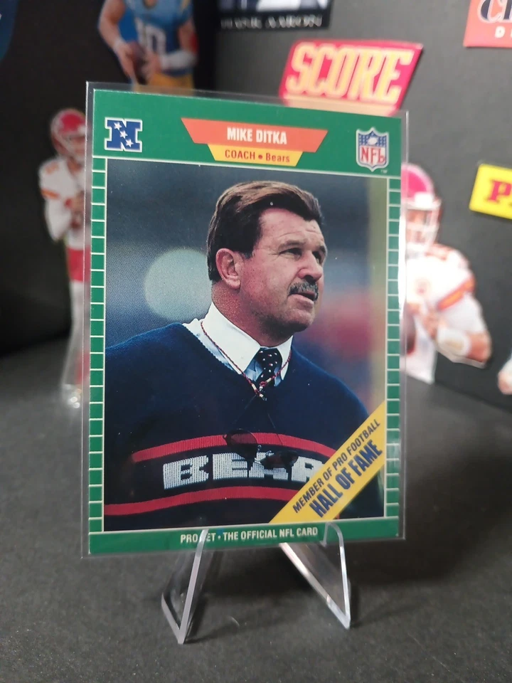 1989 Pro Set - Mike Ditka #53 Member of Pro Football Hall of Fame stripe - Image 2 of 4
