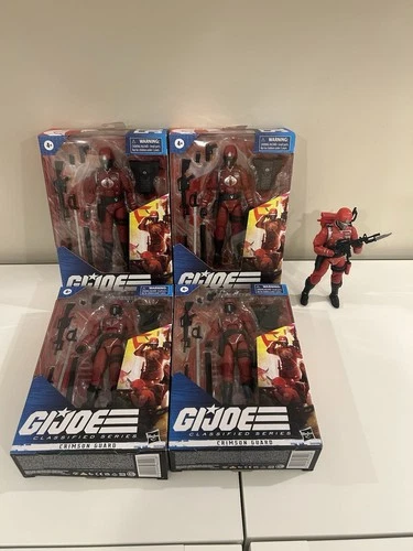 G.I. Joe Classified Series COBRA CRIMSON GUARD x4 & Retro Card TROOP BUILDER