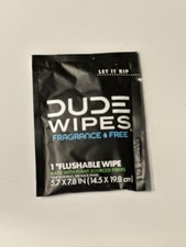 DUDE Wipes - On-The-Go Flushable Toilettes - 100 Individually Fragrance free
