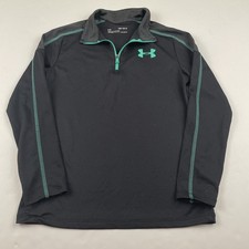 Under Armour HeatGear 1/4 Zip Active Pullover Boy  s M Lightweight Poly Black