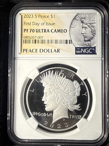 :2023-S SAN FRANCISCO PEACE SILVER DOLLAR NGC PF70 FIRST DAY OF ISSUE - PERFECT