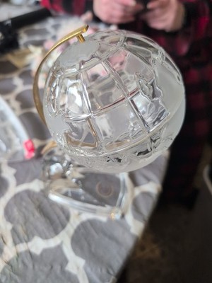 Crystal Clear Made in Germany 24% Lead Crystal World Globe With Stand