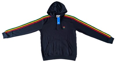 Adidas Originals Stripes Rasta Hoodie Size S, M, L, XXL Jamaica - Main Image