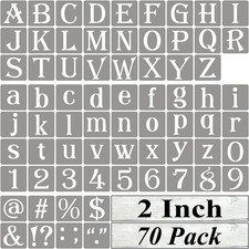 2 Inch Alphabet Letter Stencils for Painting - 70 Pack Letter and Number Stencil