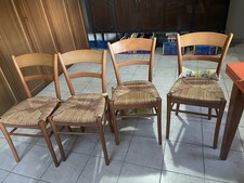 Sedia Paesana 4  Sedie da Pranzo in Legno - Beige Faggio Paglia Perfetta