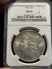 1900 MS63 NGC Toned Morgan Dollar Nice PQ Color Luster